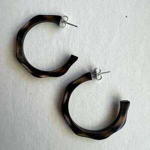 Noonday Collection Brown Wavy Hoop Earrings